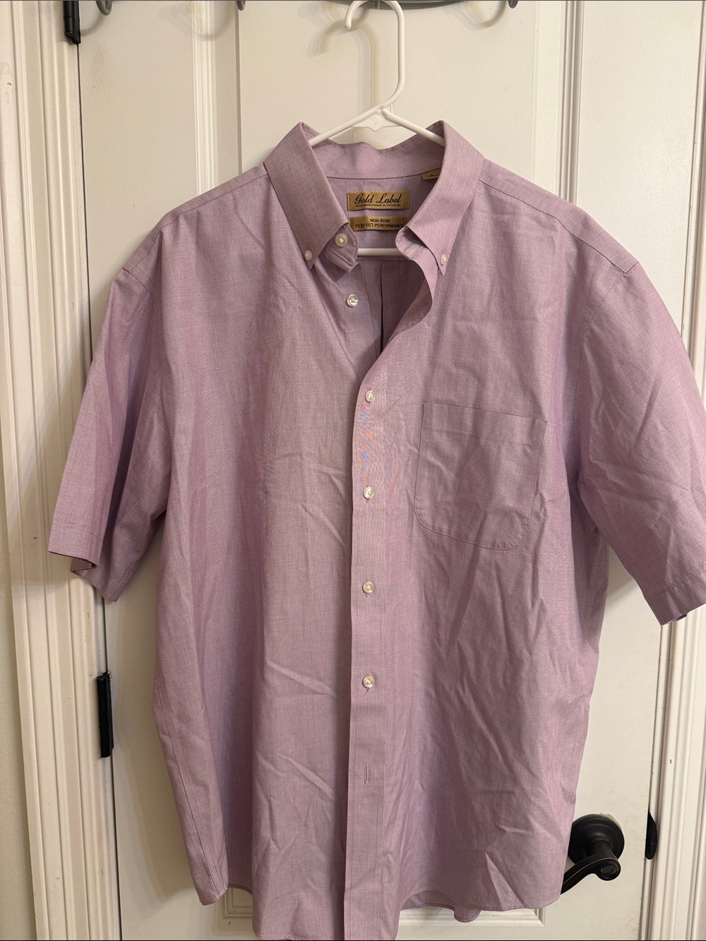 Roundtree & Yorke Short-Sleeve Button-Down Shirt - Light Lavender